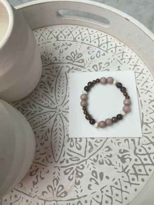 Bracelet d'agate couleur café pour hommes