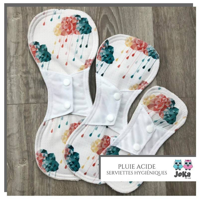 Serviette hygiénique lavable pluie acide