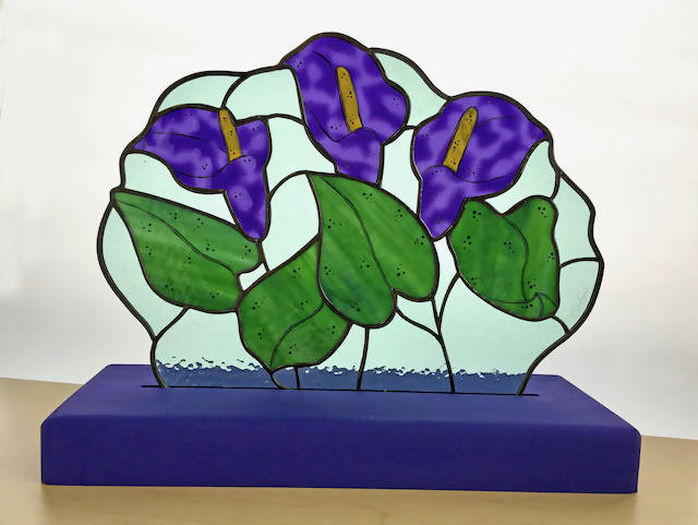 Vitrail | trois callas violet