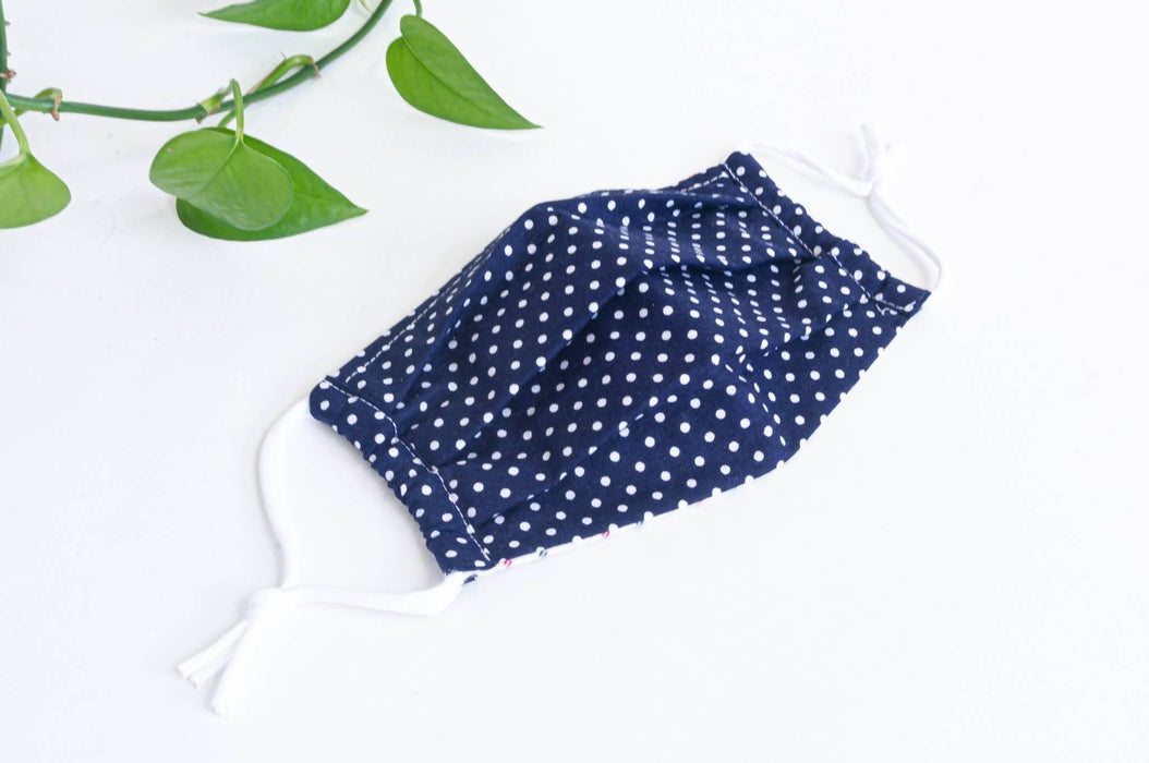 Bonnet chirurgical | motif pois bleu et gris
