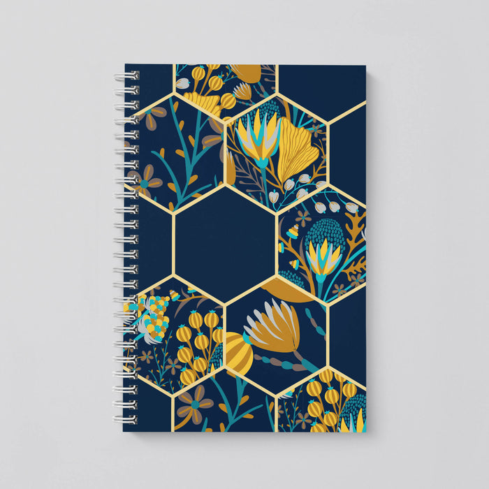 Cahier pointillé | fleurs hexagones