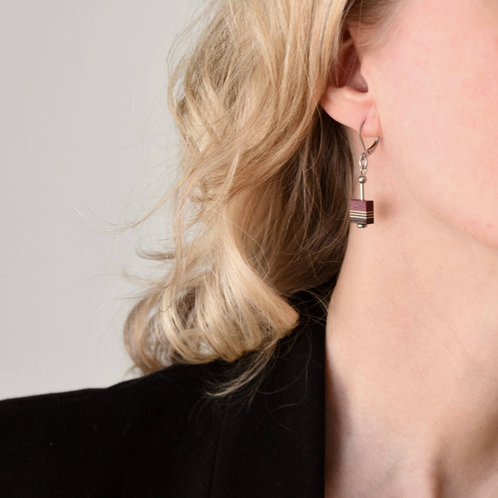 Boucles d'oreilles carré d'amarante