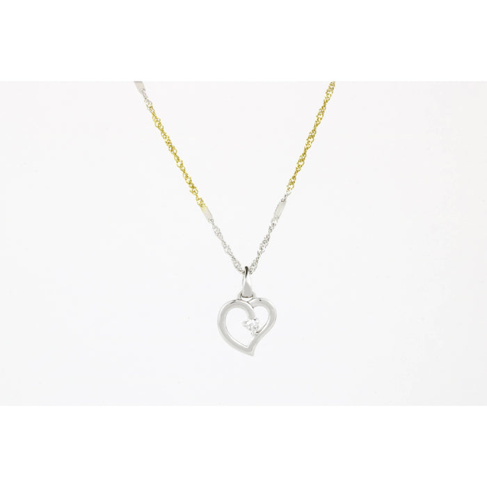 Collier à diamant coeur solitaire