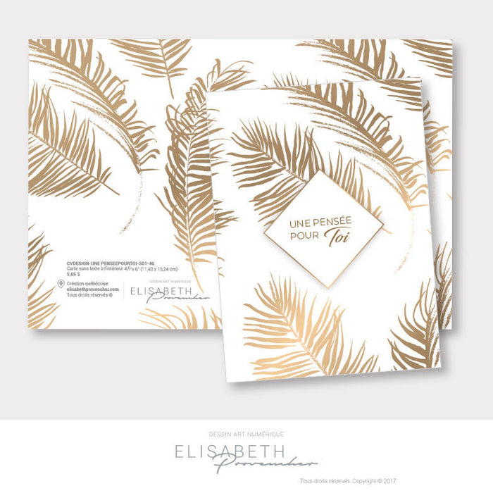 Carte de vœux «une pensée pour toi» - collection design