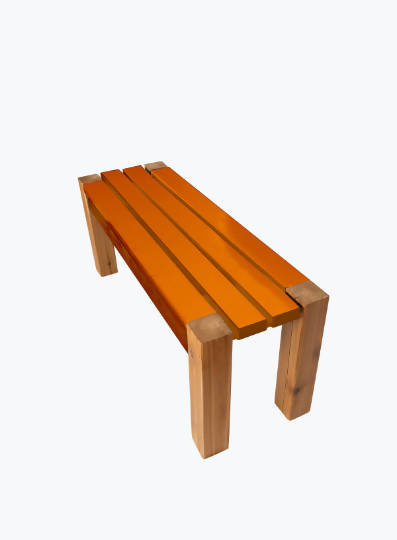 Benko primo banc en bois deux tons - bancs faits a la main - handmade wood bench