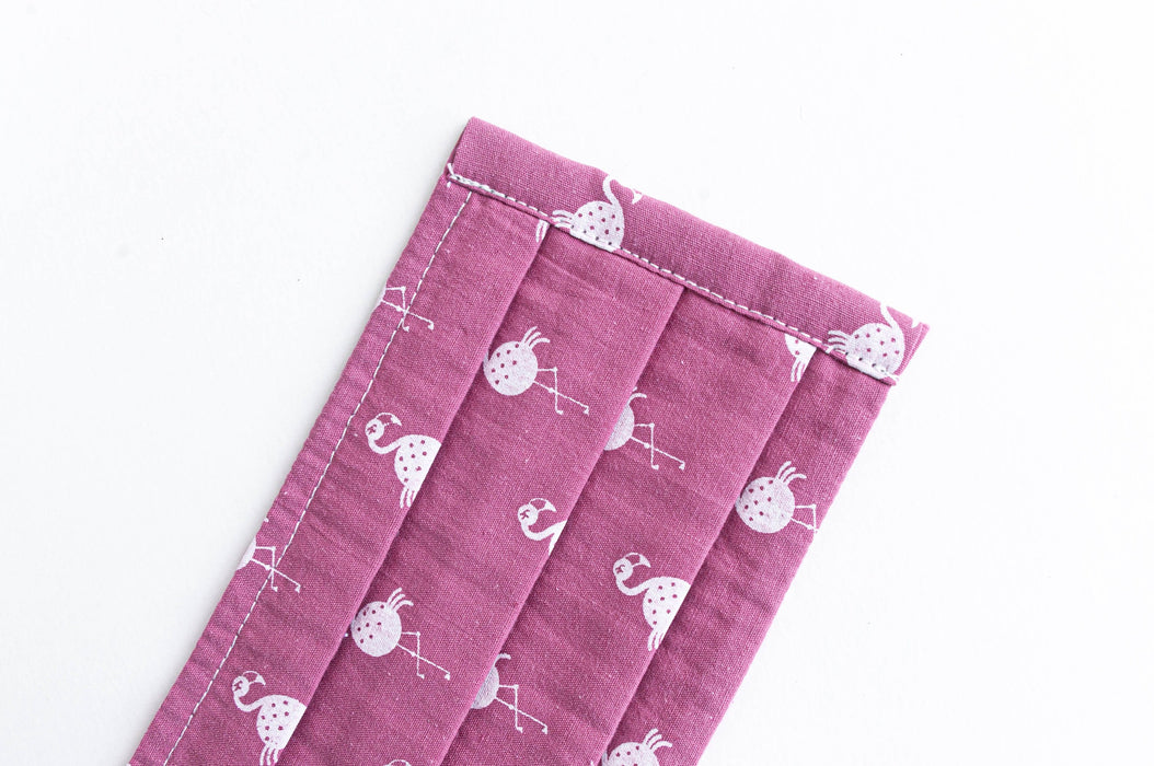 Masque en tissu - denim & flamingo