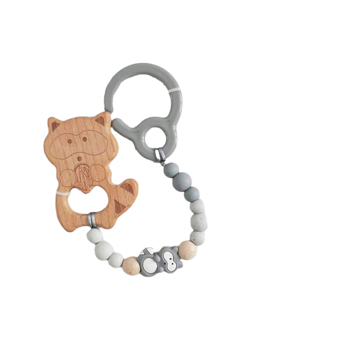 Attache jouet petit raton gris