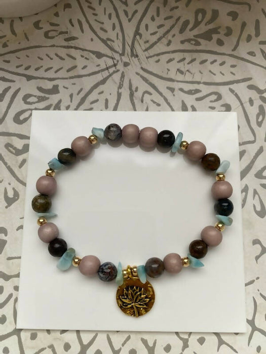 Bracelet de pietersite et larimar