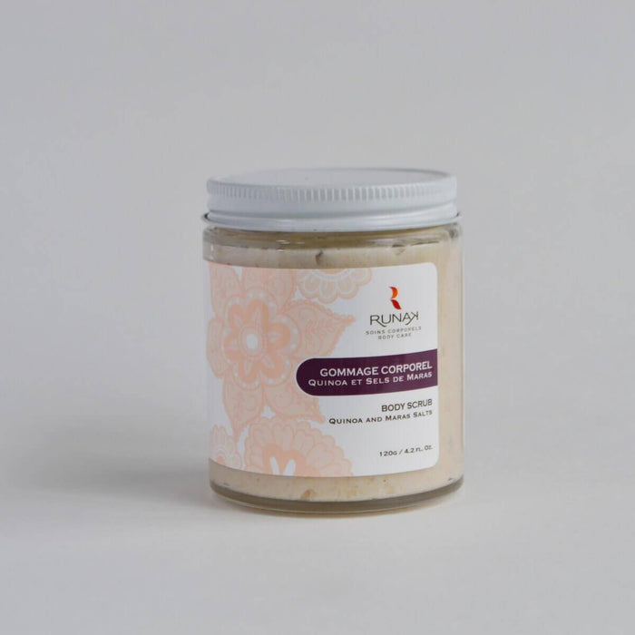 Gommage corporel au quinoa et sels rose du pérou
