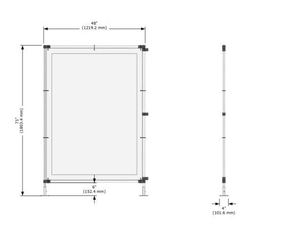 Mur séparateur 48 x 71″