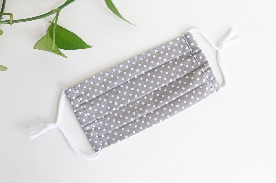 Bonnet chirurgical | motif pois bleu et gris