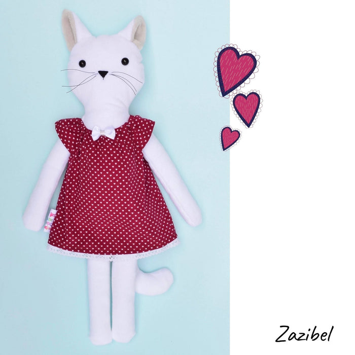 Chat, poupée de chiffon