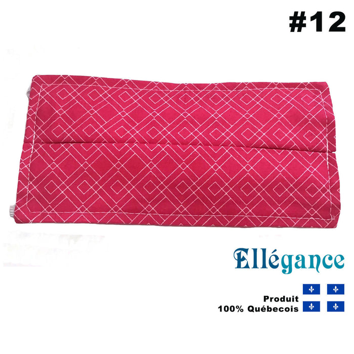 Masque de protection en tissu motifs rose/blanc - #12