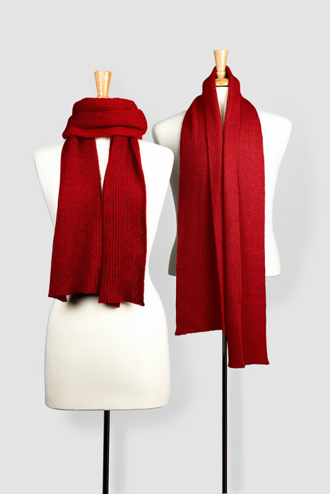 Écharpe 100% laine mérinos, rouge