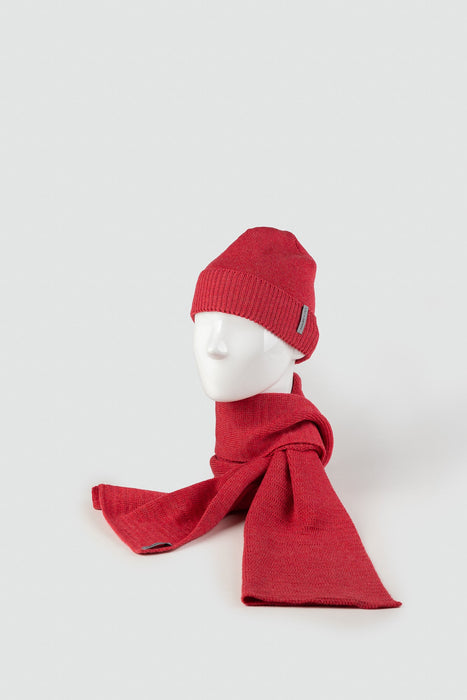 Écharpe en laine mérinos extra fine, framboise