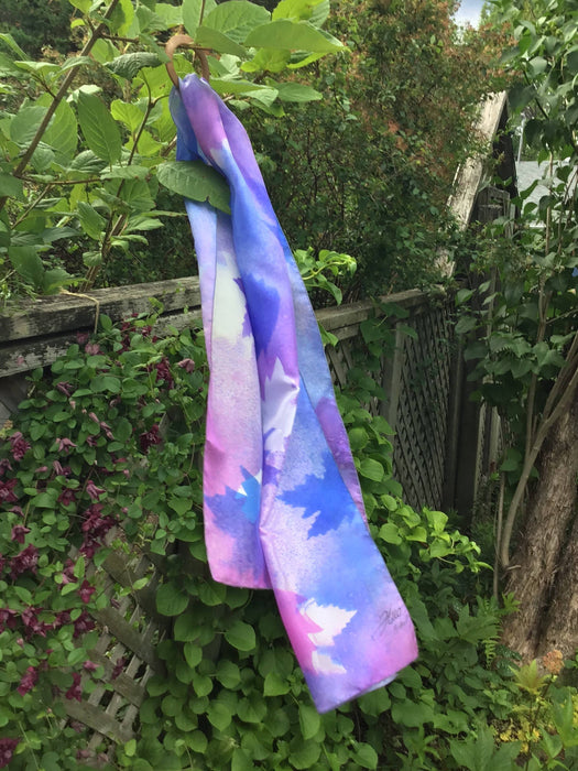 Écharpe de soie érable violet