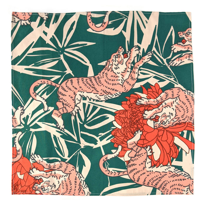 Furoshiki - emballage réutilisable - coton, orange et vert