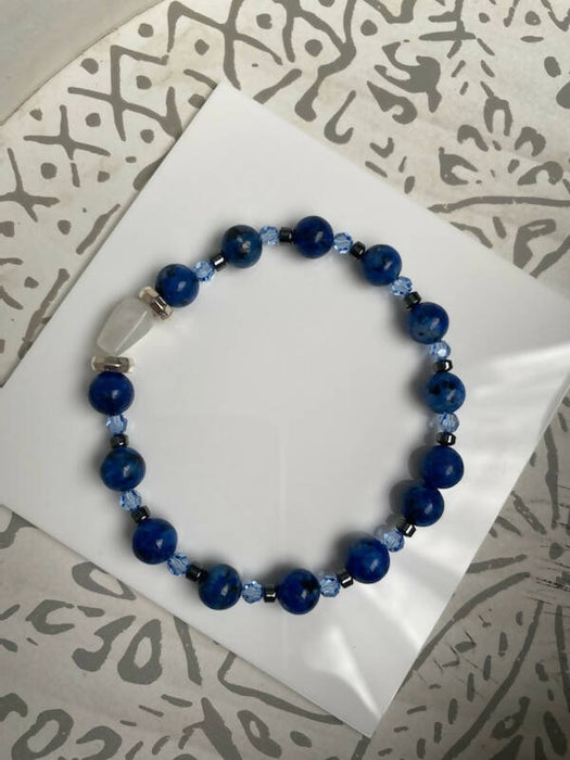 Bracelet d'agate de feu bleu pour homme