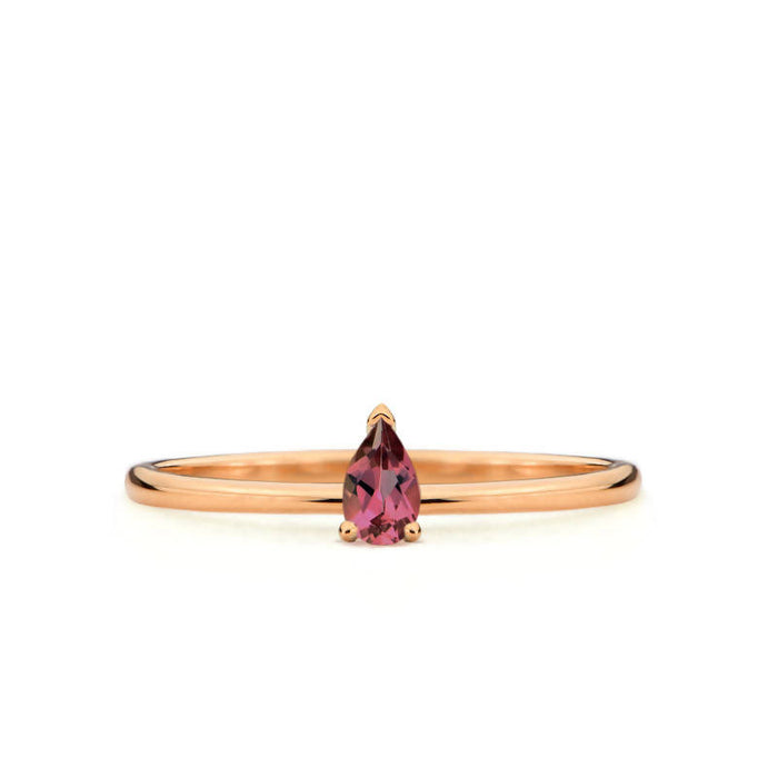 Bague alba or rose et grenat rhodolite