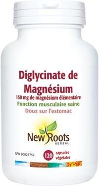Magnésium Bisglycinate Plus 150 mg -New Roots Herbal -Gagné en Santé