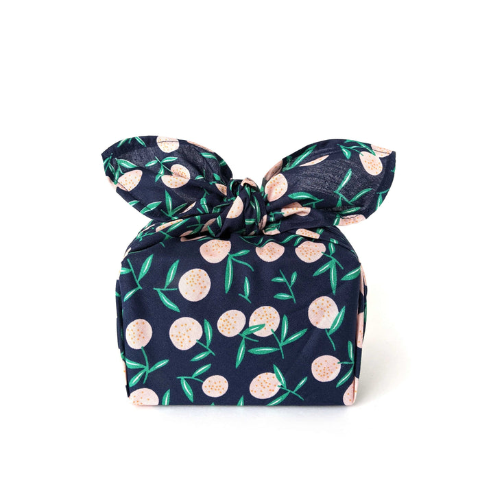 Furoshiki - emballage réutilisable - coton, bleu marin