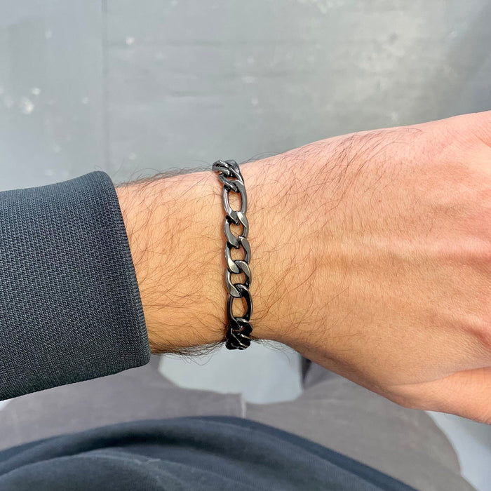 Mathieu Blanchard Chaîne Gris / 8,5 pouces Chaîne Figaro 8mm La Force en acier