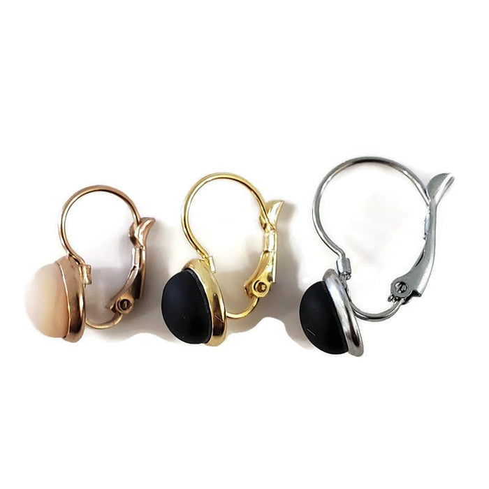 Microbrasserie-verre lustré-boucles d'oreilles à leviers - Bijoux Le fil d'Ariane