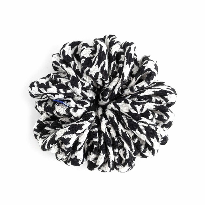 Chouchou géant - tissé, noir et blanc - pied-de-poule