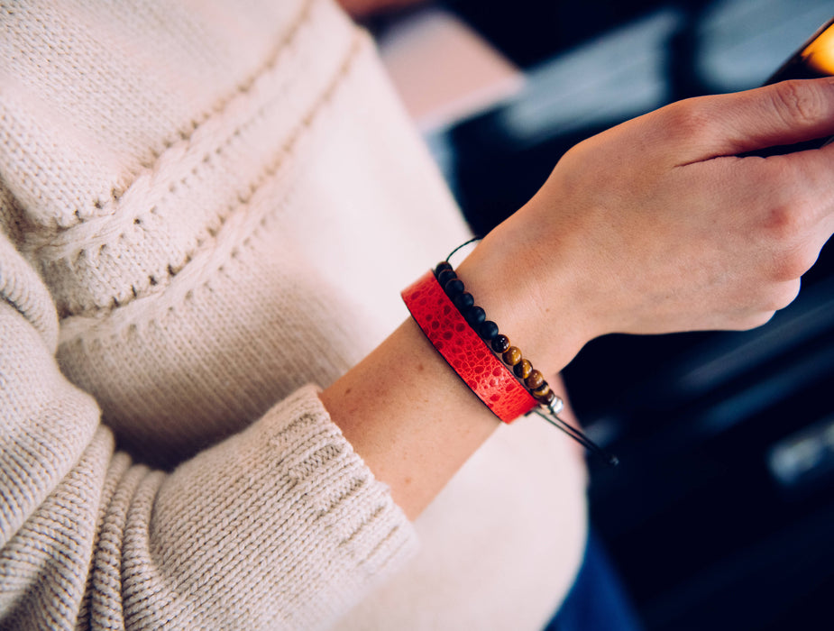 Bracelets en cuir de crapaud marin