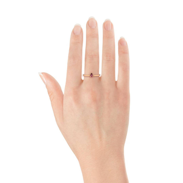 Bague alba or rose et grenat rhodolite