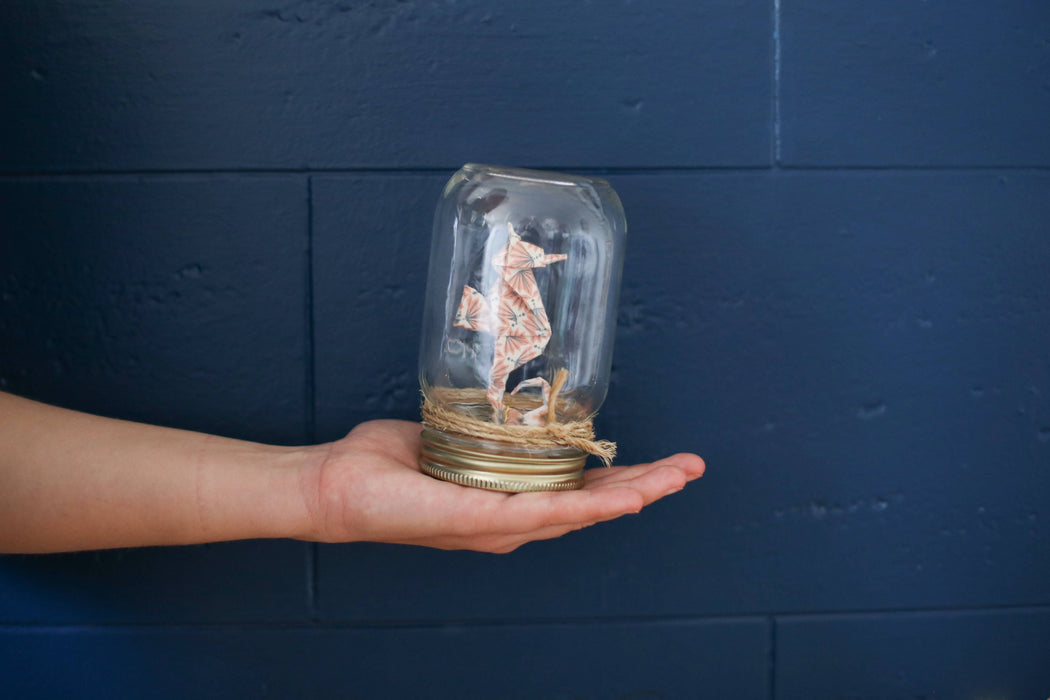 Bocal origami - hippocampe