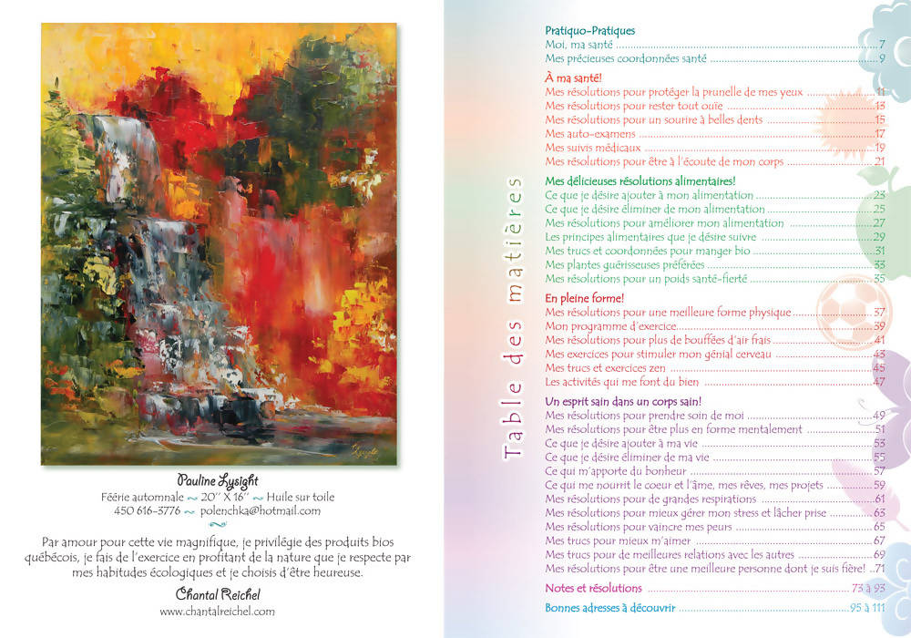 Carnet résolutions santé!