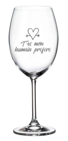 Verre à vin ''t'es mon humain préféré''