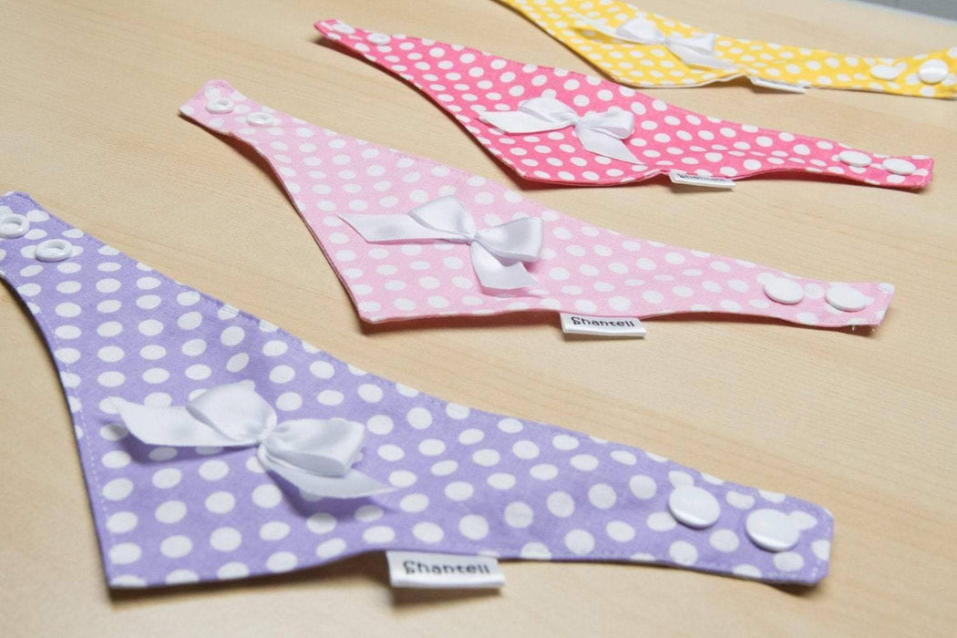Bandanas de pâques et du printemps pour chiens à pois blancs sur fond de couleur, plusieurs couleurs disponibles