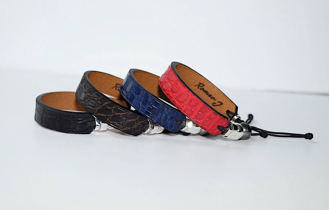 Bracelets en cuir de crocodile