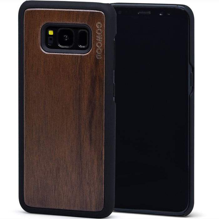 Étui samsung galaxy s8 en bois noyer et côtés en polycarbonate