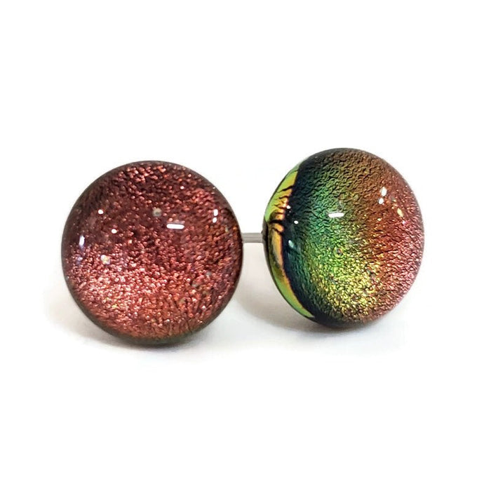 Puces d'oreille hibiscus (saumon), verre fusion