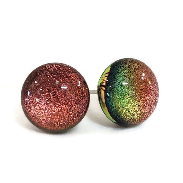 Puces d'oreille hibiscus (saumon), verre fusion