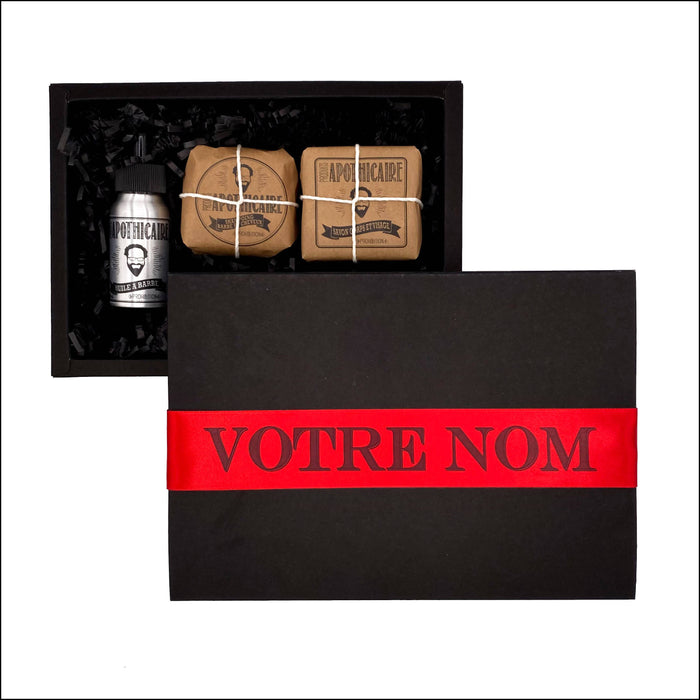 "ben" beau - boîte personnalisée - huile à barbe, shampoing, savon