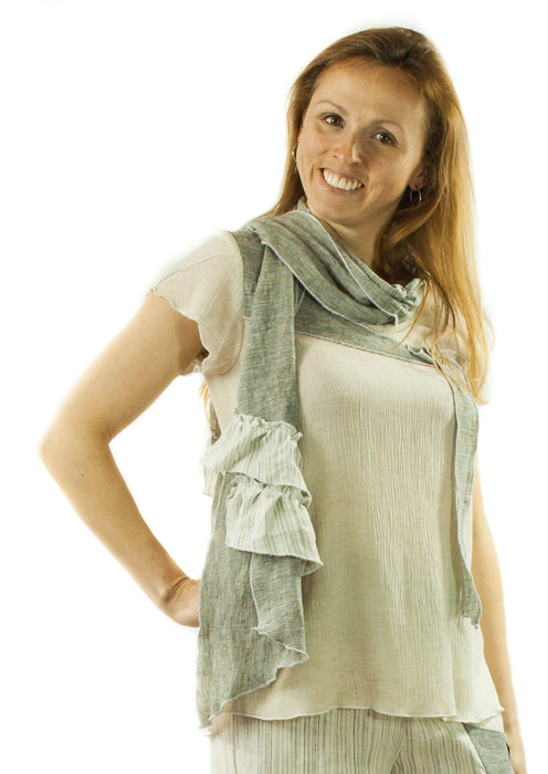 Foulard de lin le blanc mouton