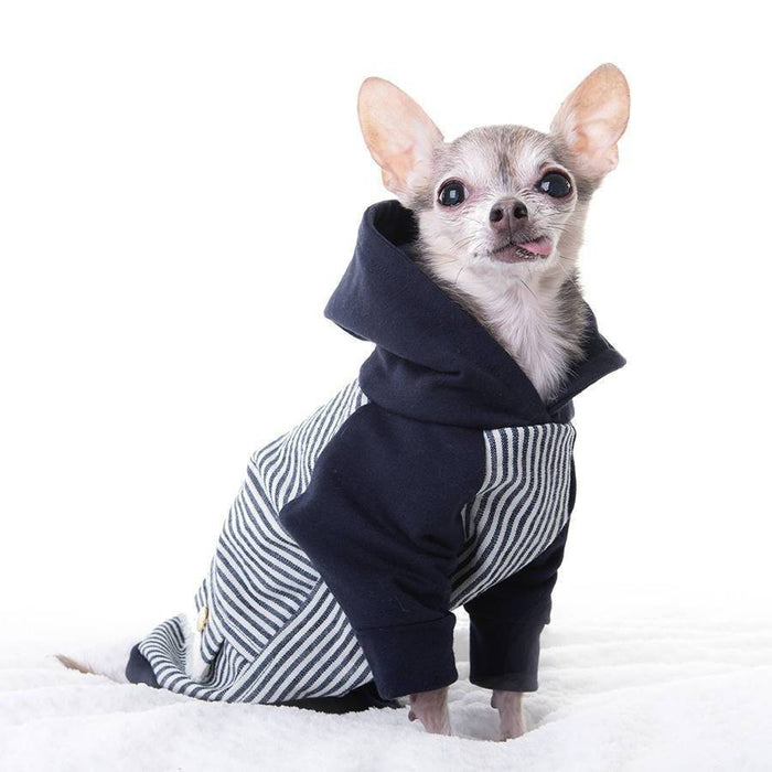 Manteau de denim jeans pour chiens, jacket mode, hoodie, manteau à capuchon non doublé xxs à l