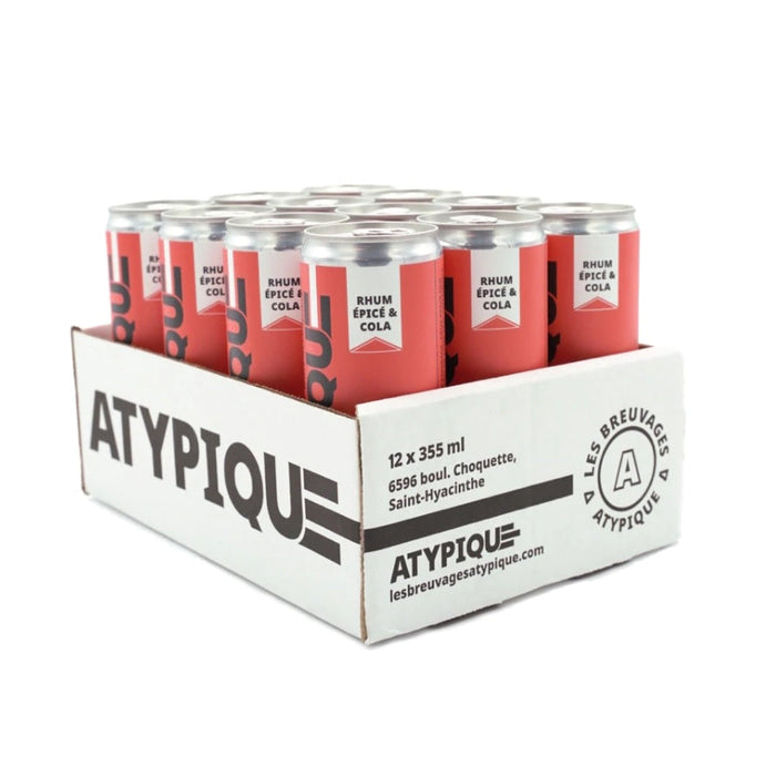 Atypique | rhum épicé & cola sans alcool - 355 ml