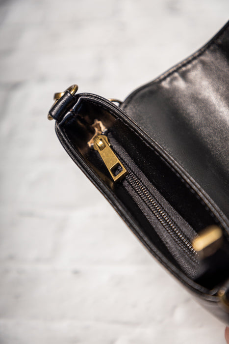 Mini sac à bandoulière (similicuir noir) | mini handbag (black leatherette)