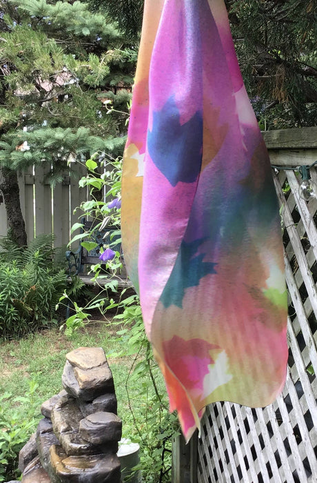 Écharpe de soie érable multicolore vif