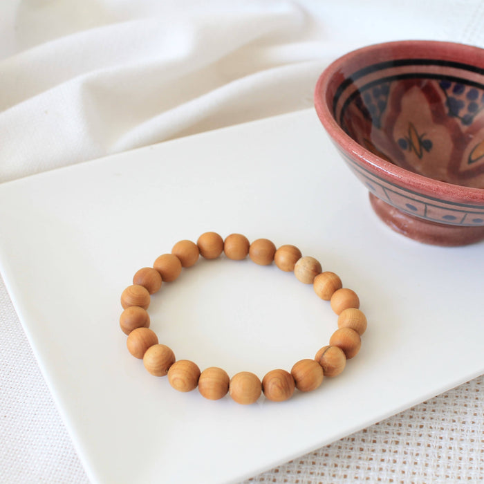 Cèdre - bracelet diffuseur d'huiles essentielles pour hommes et femmes en bois de cèdre