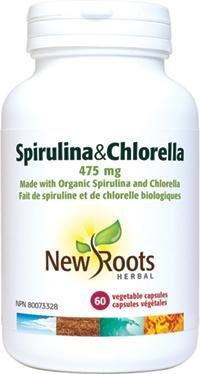 Spirulina & Chlorella 475 mg Certifié Biologique -New Roots Herbal -Gagné en Santé