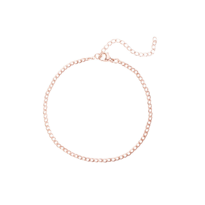 Bracelet chaîne à mailles délicates or rose en acier inoxydable
