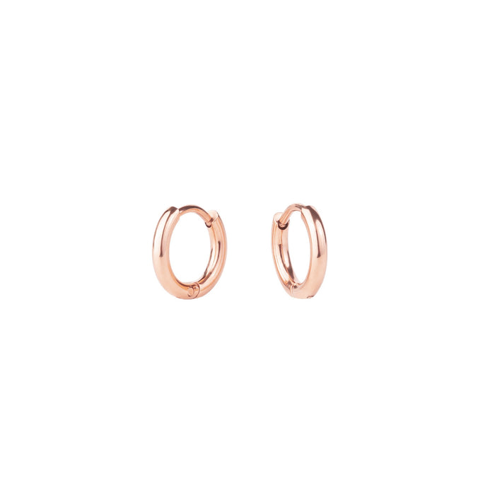 Mini boucles d'oreilles anneaux or rose en acier inoxydable