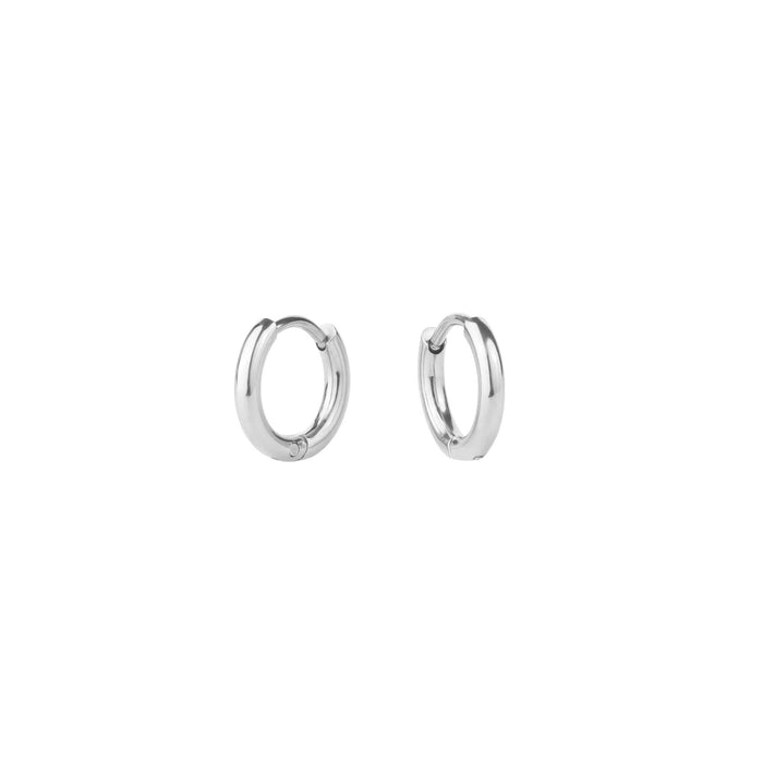 Mini boucles d'oreilles anneaux argent en acier inoxydable