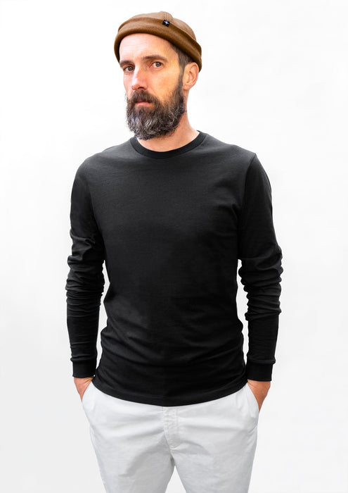 T-shirt manches longues - coton biologique - noir